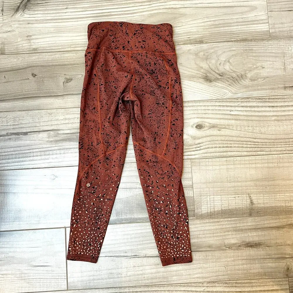 LULULEMON To The Beat Tight X SOULCYCLE 2 Tempo Splatter Adobe Dust size 6